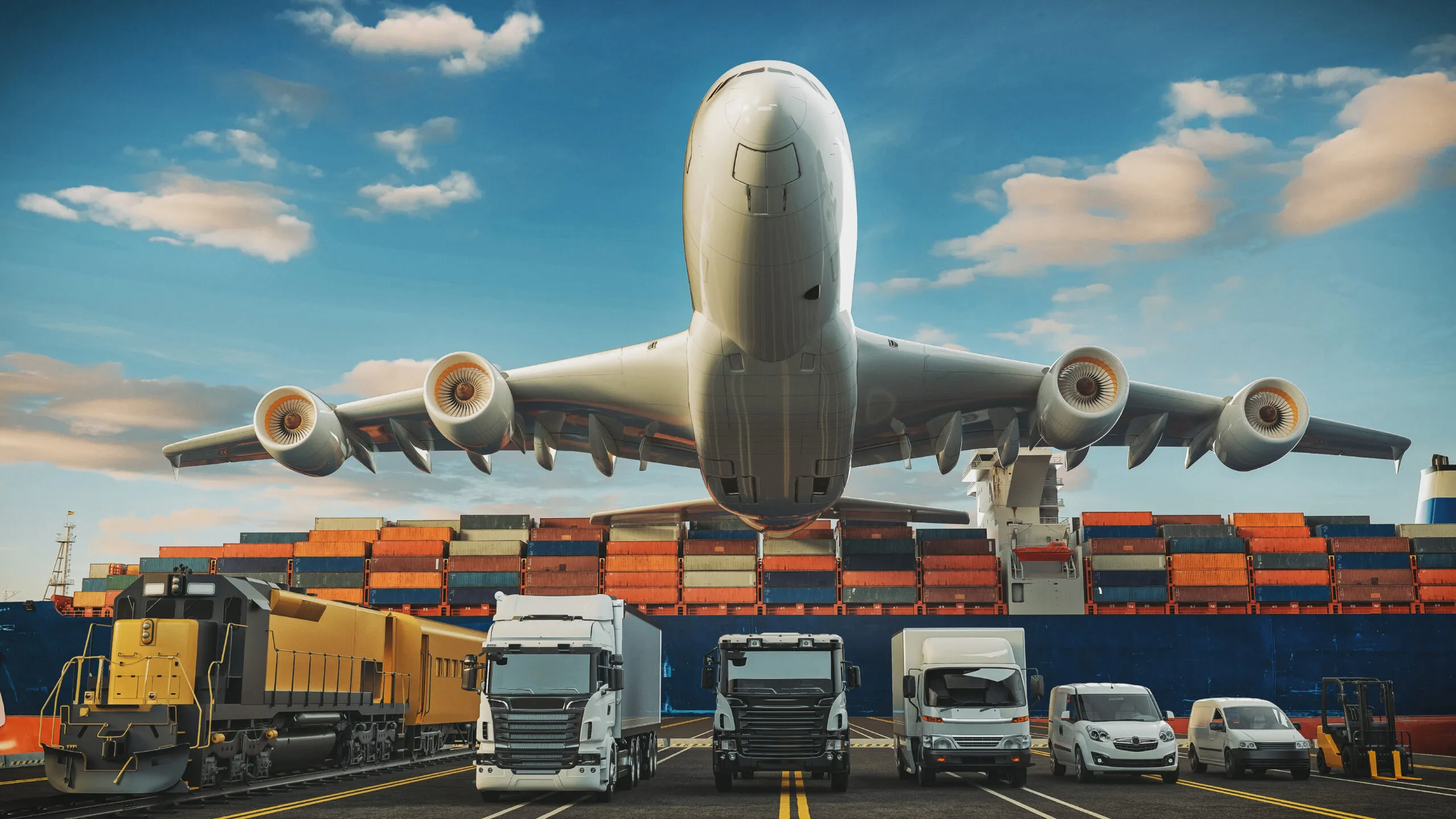 Freight truck and cargo plane